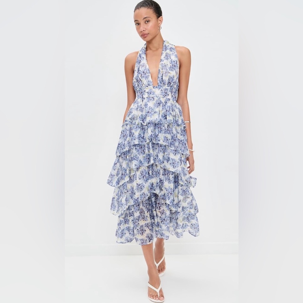 En Saison Odessa sleeveless tiered midi dress